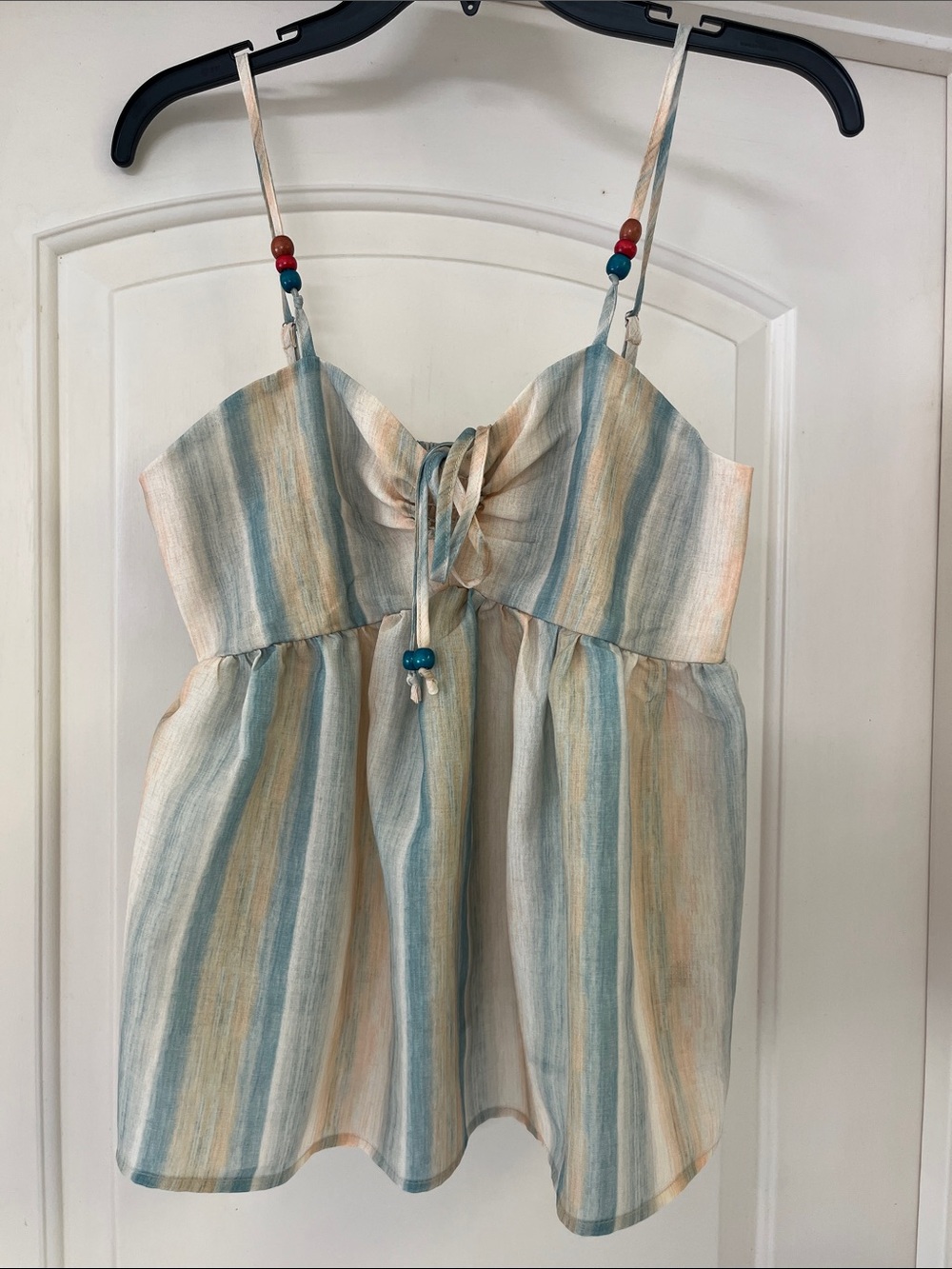 Cider Multicolor Striped Tank with Beads